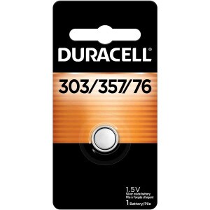 Duracell 303/357/76 Silver Oxide Button Battery, 1 Count Pack